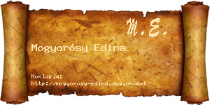 Mogyorósy Edina névjegykártya