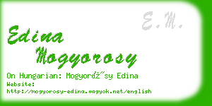 edina mogyorosy business card